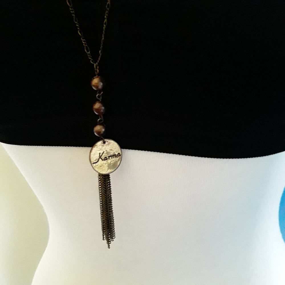 🔥Long tassel chain Karma necklace